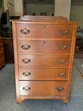 Antique Tiger Oak Five Drawer Dresser - thumbnail 2 of 8