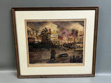 German Watercolor Impressionist Painting Signed and Dated - thumbnail 1 of 7