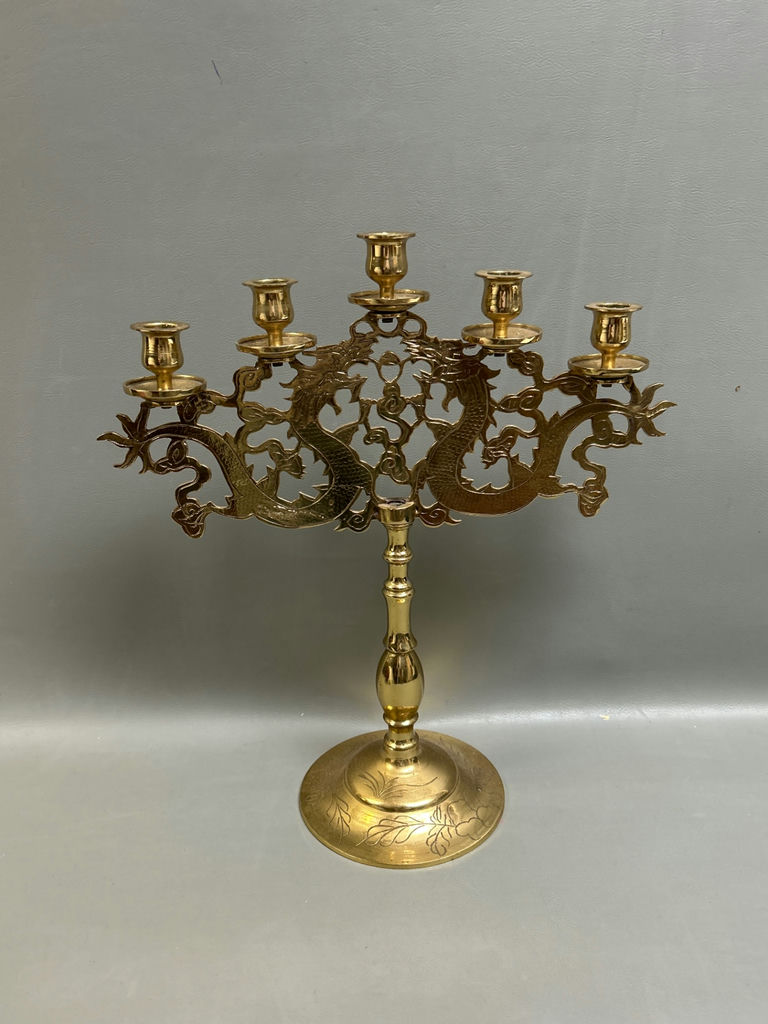 Brass Dragon Candelabra - image 1 of 5