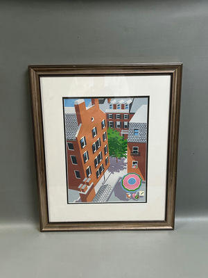 Oren Sherman American Boston Street Scene Serigraph - Image 1 of 3
