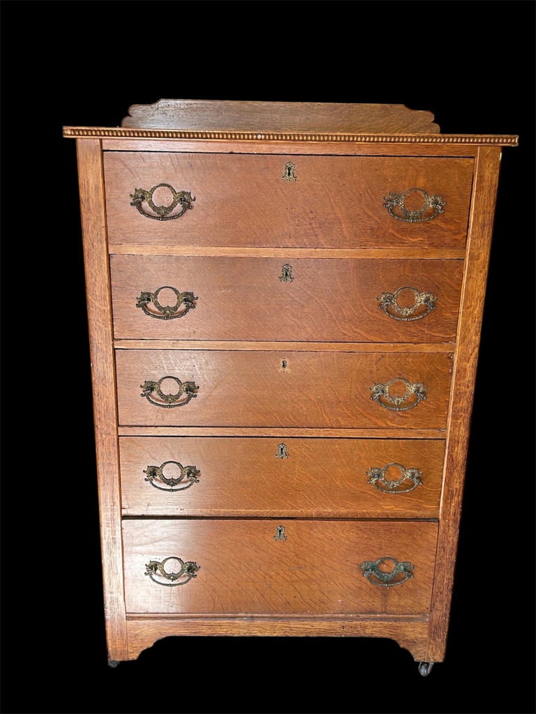 Antique Tiger Oak Five Drawer Dresser  - image 1 of 8