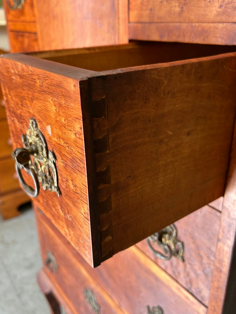 Antique Birds Eye Maple Secretary Chest of Drawers - image 8 of 9