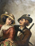 1900s European Couple Portrait Oil on Canvas - thumbnail 5 of 7