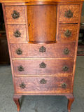 Antique Birds Eye Maple Secretary Chest of Drawers - thumbnail 3 of 9