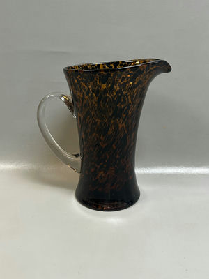 Tortoiseshell Hand Blown Art Glass Pitcher - Image 1 of 6