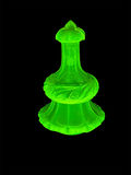 Antique Vaseline Uranium Cut Glass Decanter  - thumbnail 1 of 8