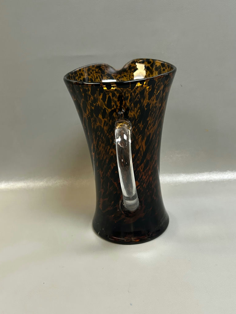 Tortoiseshell Hand Blown Art Glass Pitcher - image 6 of 6