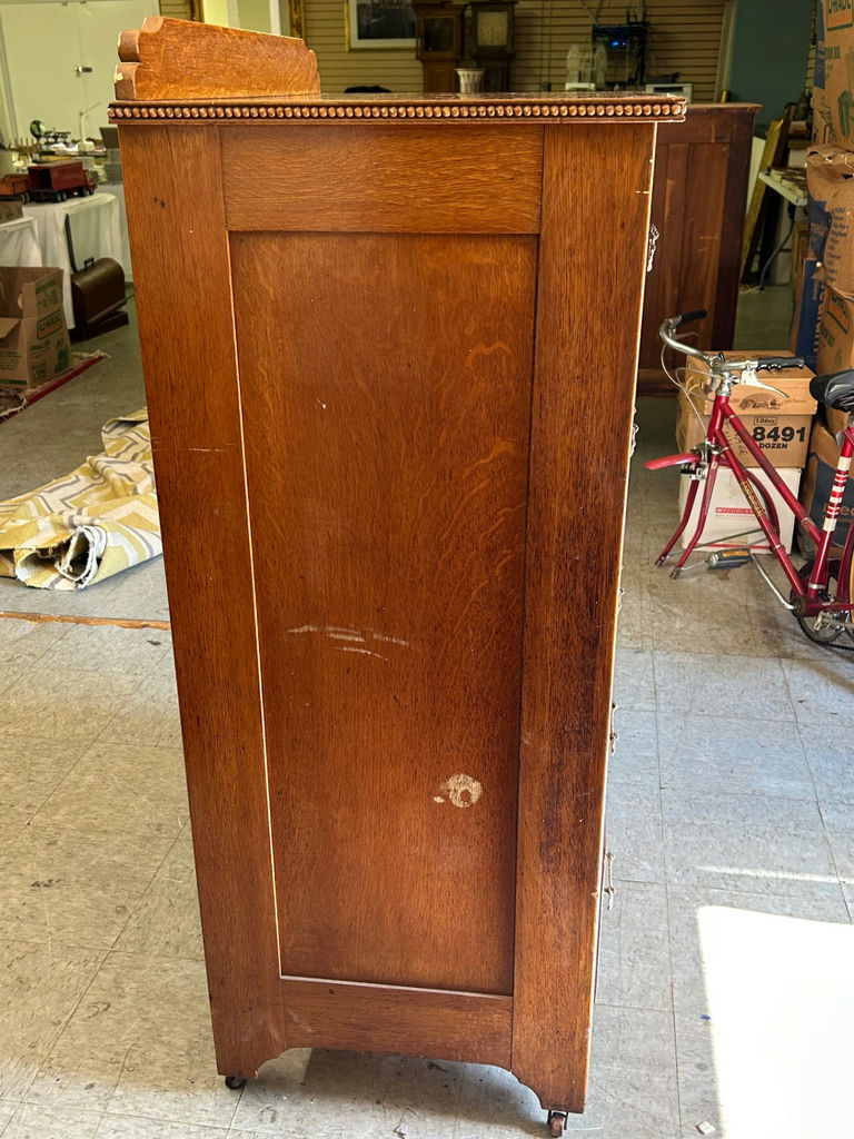 Antique Tiger Oak Five Drawer Dresser - image 7 of 8