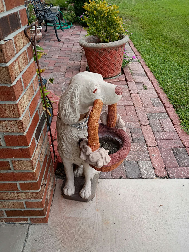 Dog Garden Statue with Basket - image 2 of 3