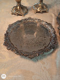 Silver-Tone Tea Service Set with Trays, Candlesticks, and Shakers - thumbnail 5 of 6