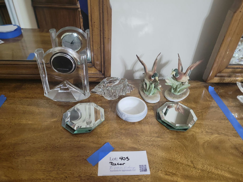 Decorative Crystal Clock and Assorted Home Decor Items - image 1 of 6