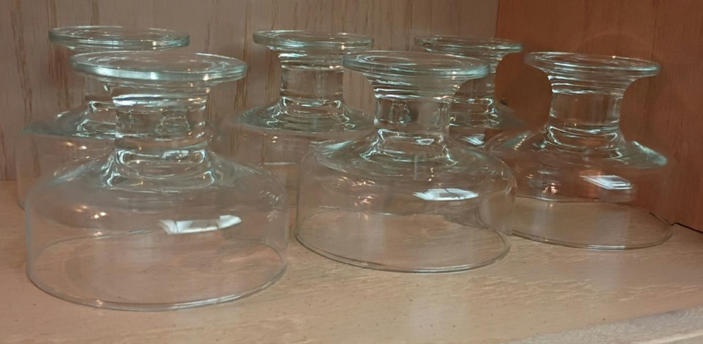 Glass Pitcher, Two Drinking Glasses, and Five Glass Candle Holders - image 2 of 5