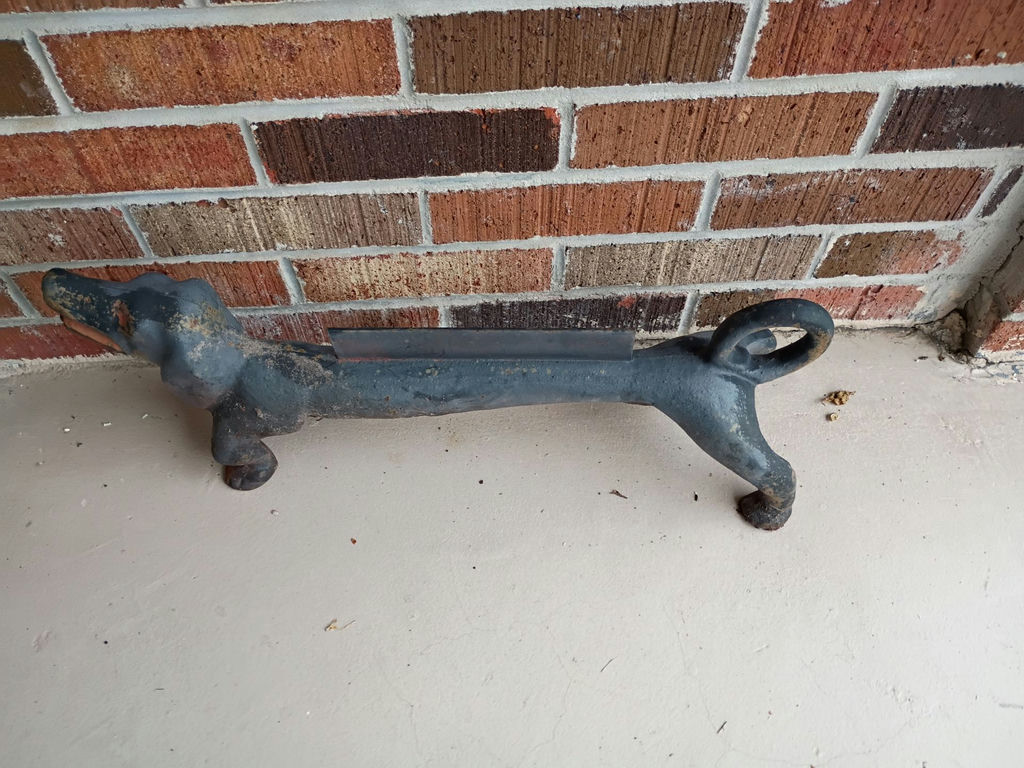 Cast Iron Dachshund Boot Scraper and Assorted Stones - image 2 of 4