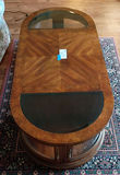 Wood Coffee Table with Glass Insets and Cabinet Storage - thumbnail 5 of 6