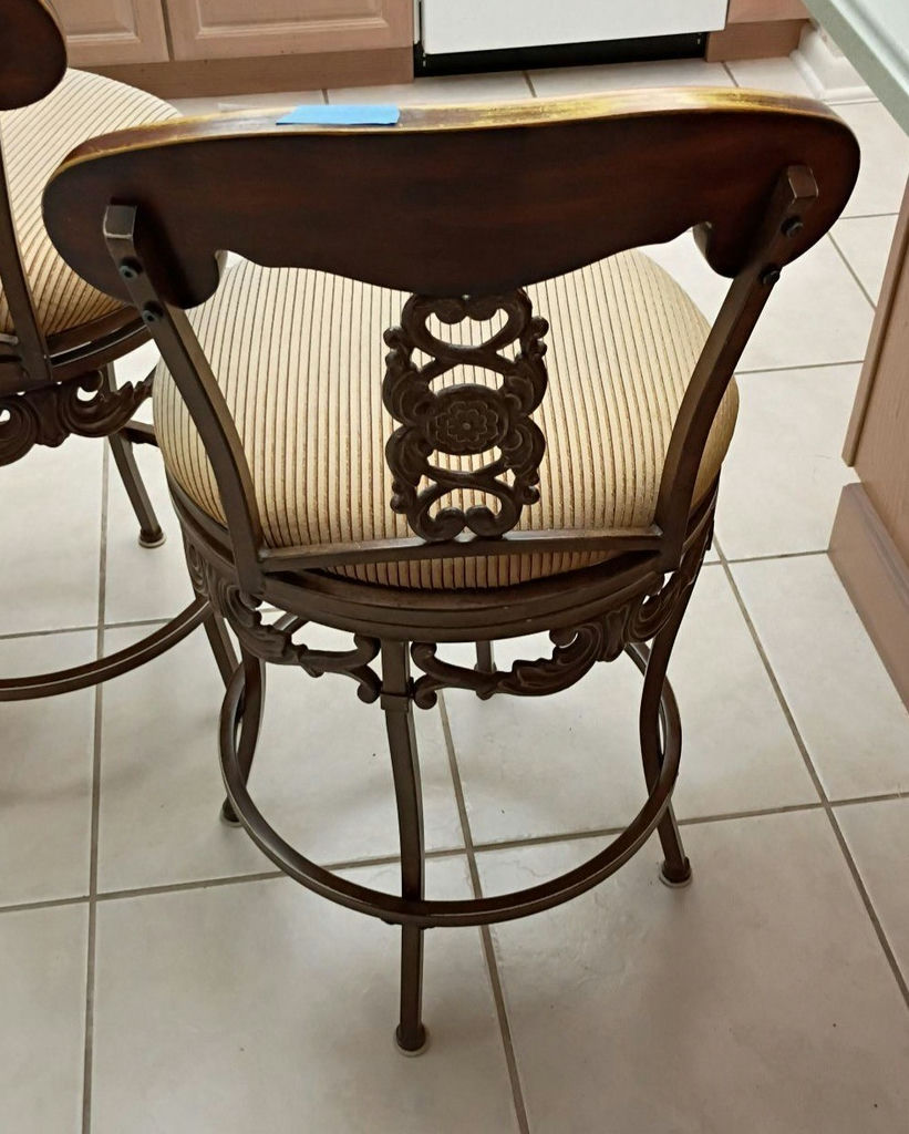 Pair of Upholstered Swivel Bar Stools - image 5 of 5