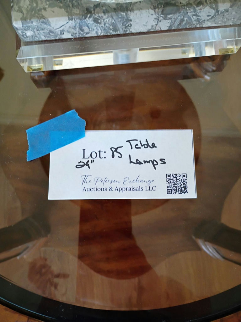 3 Marble and Crystal Table Lamps - image 6 of 10