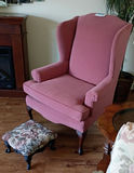 La-Z-Boy Wingback Chair and Floral Footstool - thumbnail 5 of 6