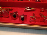 Assorted Cufflinks and Tie Clips in Display Case - thumbnail 6 of 8