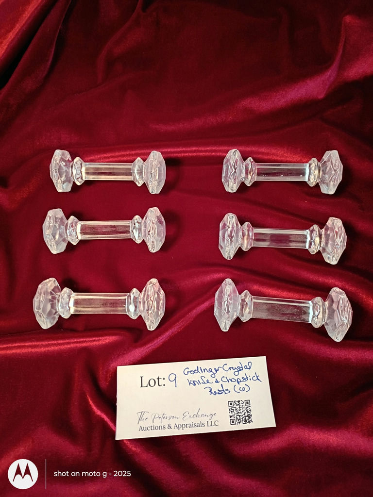 Set of Six Godinger Crystal Knife and Chopstick Rests - image 1 of 4