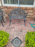 Ornate Metal Patio Bench and Chair - thumbnail 2 of 4