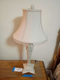Decorative Table Lamp with Fabric Shade and Crystal Trim - thumbnail 1 of 5