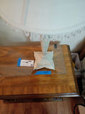 Decorative Table Lamp with Fabric Shade and Crystal Trim - thumbnail 4 of 5