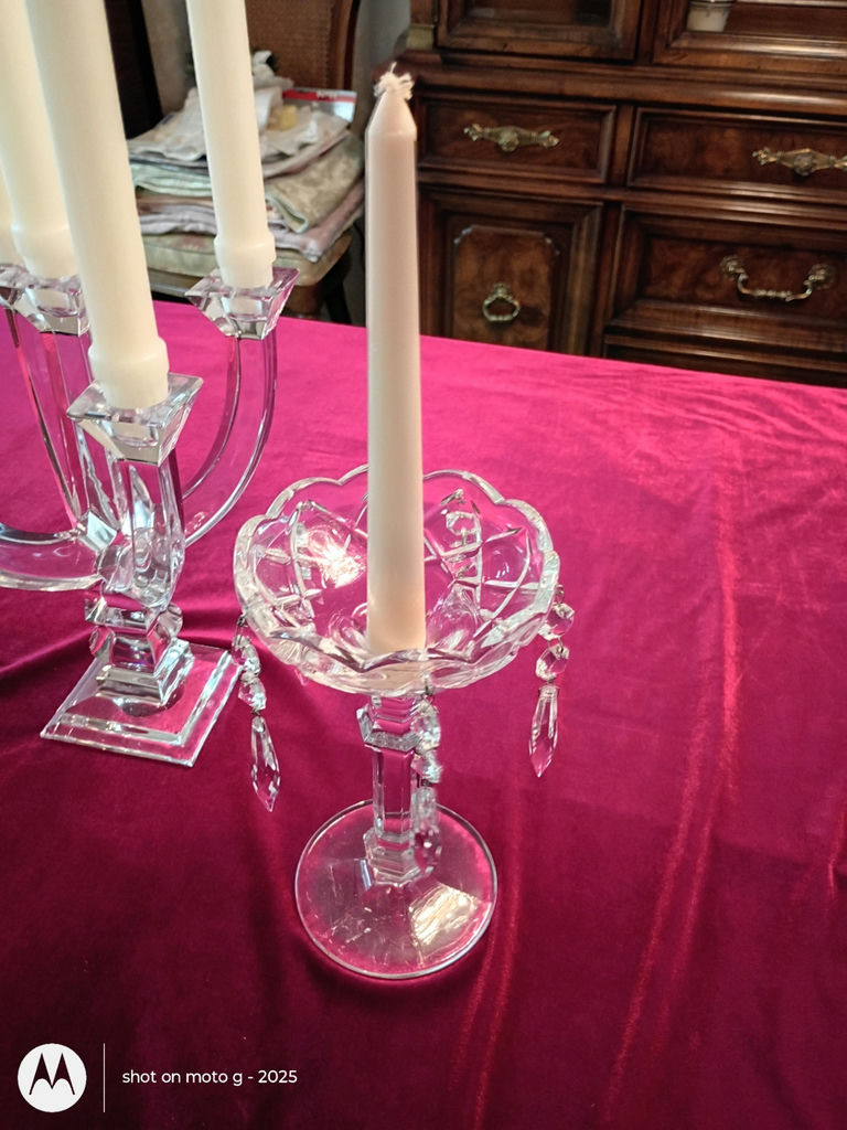 Crystal Candle Holders and Candelabra Set - image 3 of 4