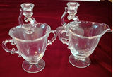 Glass Candlesticks with Sugar Bowl and Creamer - thumbnail 3 of 3