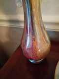 Multicolor Art Glass Vase with Decorative Handles - thumbnail 3 of 4