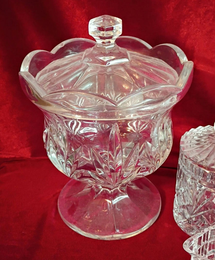 Assorted Cut Glass Decorative Containers and Vase - image 2 of 5