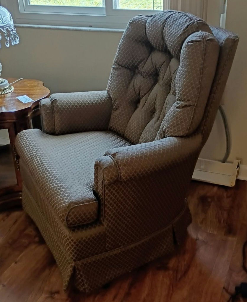 Upholstered Swivel Rocking Armchair - image 2 of 4
