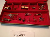 Assorted Cufflinks and Tie Clips in Display Case - thumbnail 2 of 8