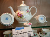 Floral Porcelain Tea Set and Assorted Teacups with Saucers - thumbnail 6 of 7