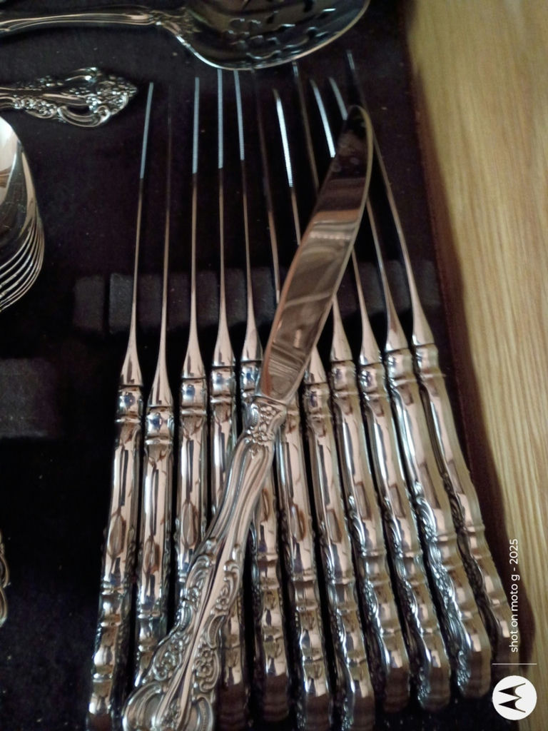 Ornate Silver-Tone Flatware Set - image 2 of 10