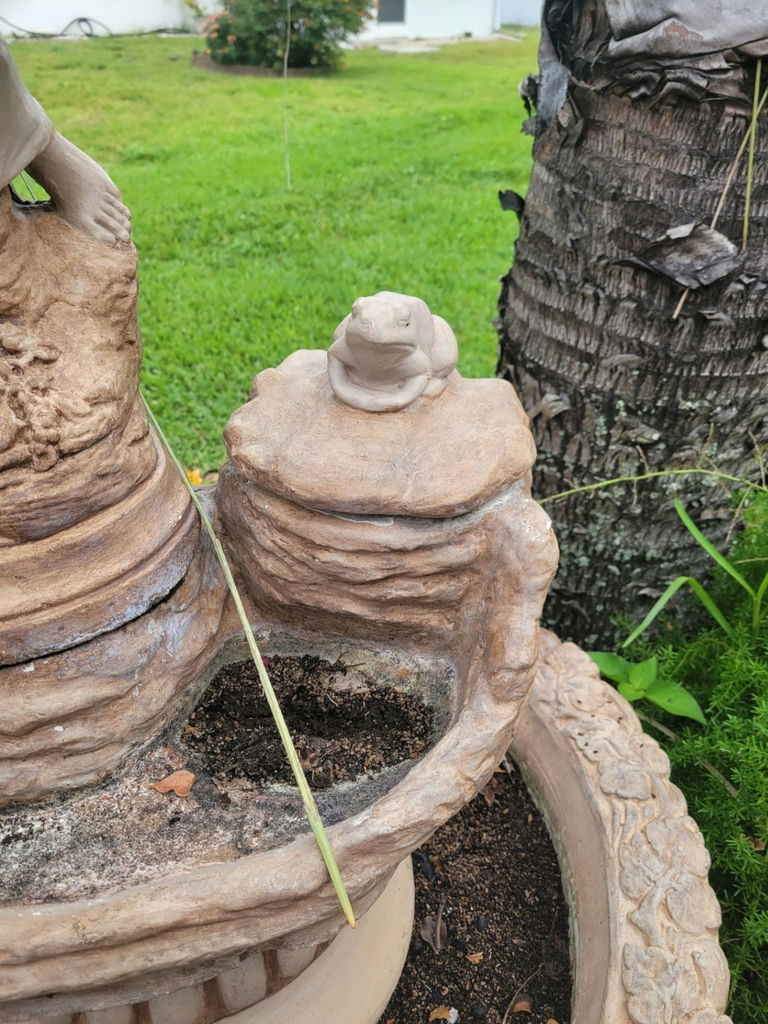Decorative Garden Fountain with Woman Statue and Frog Figure - image 4 of 8