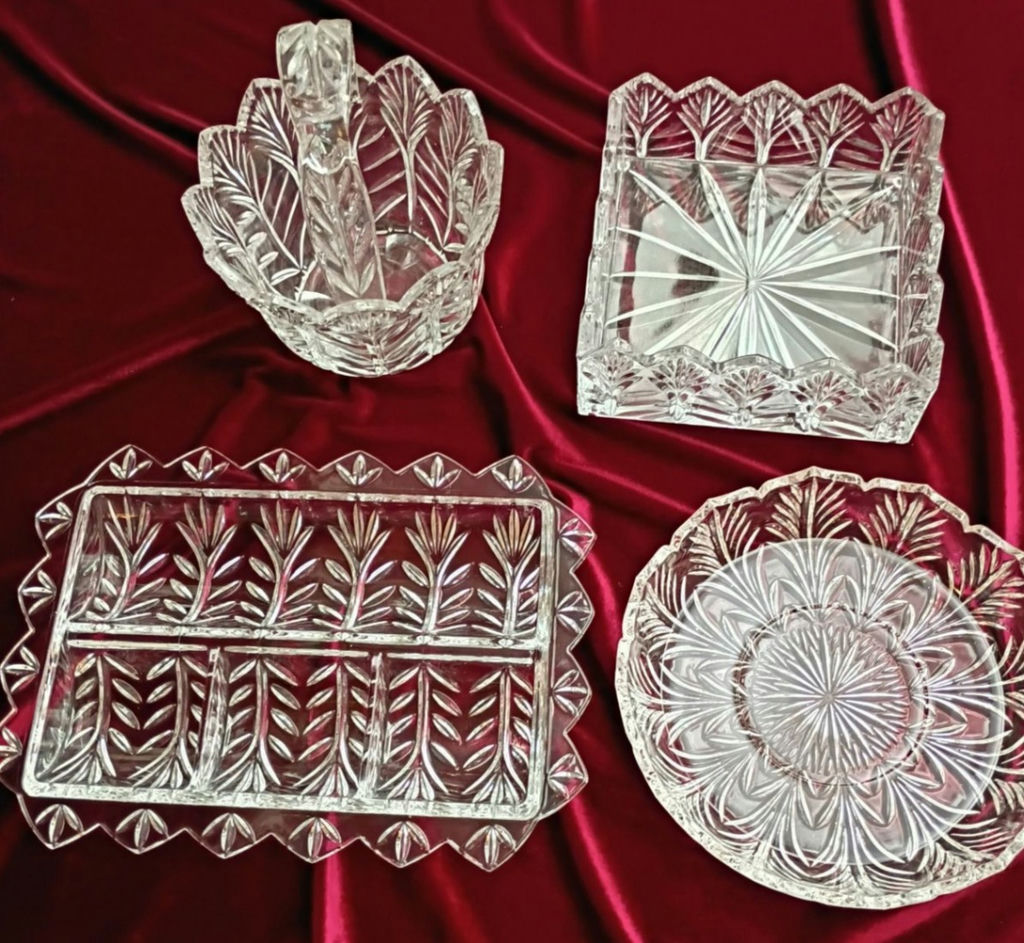 Assorted Cut Glass Serving Dishes and Basket - image 1 of 4