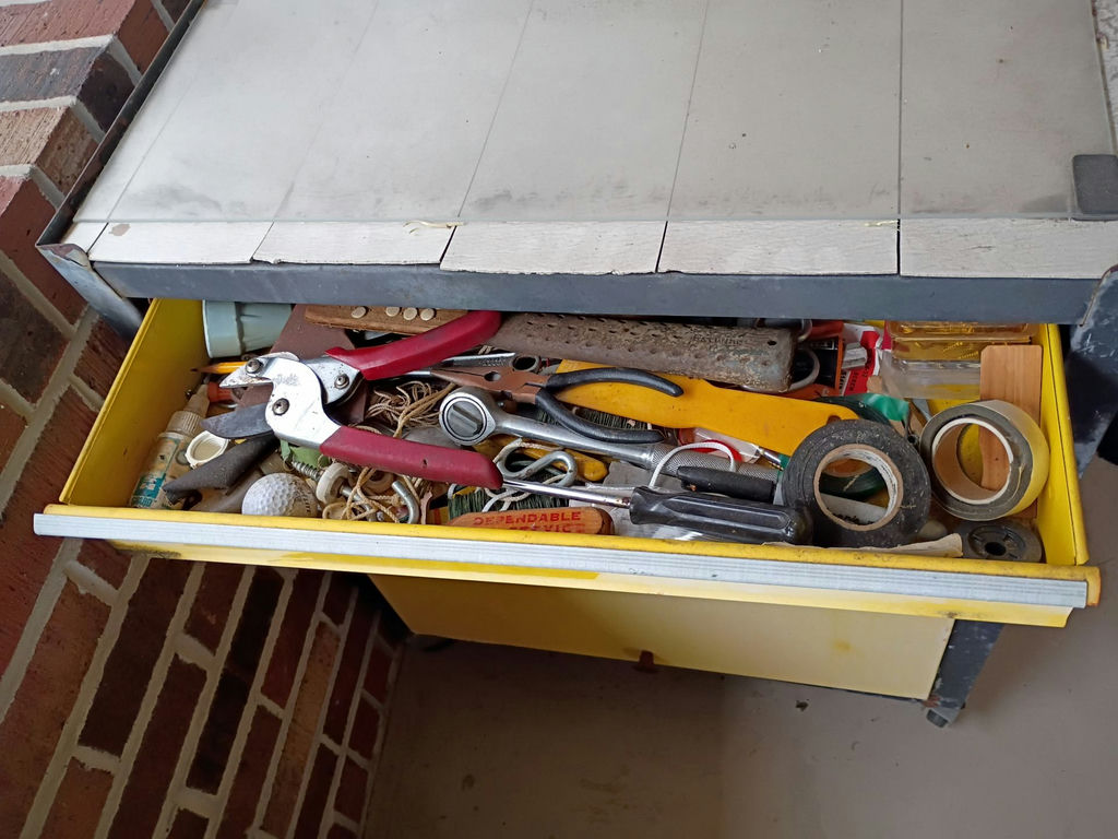 Rolling Tool Cart with Hand Tools and Folding Ladder - image 2 of 4