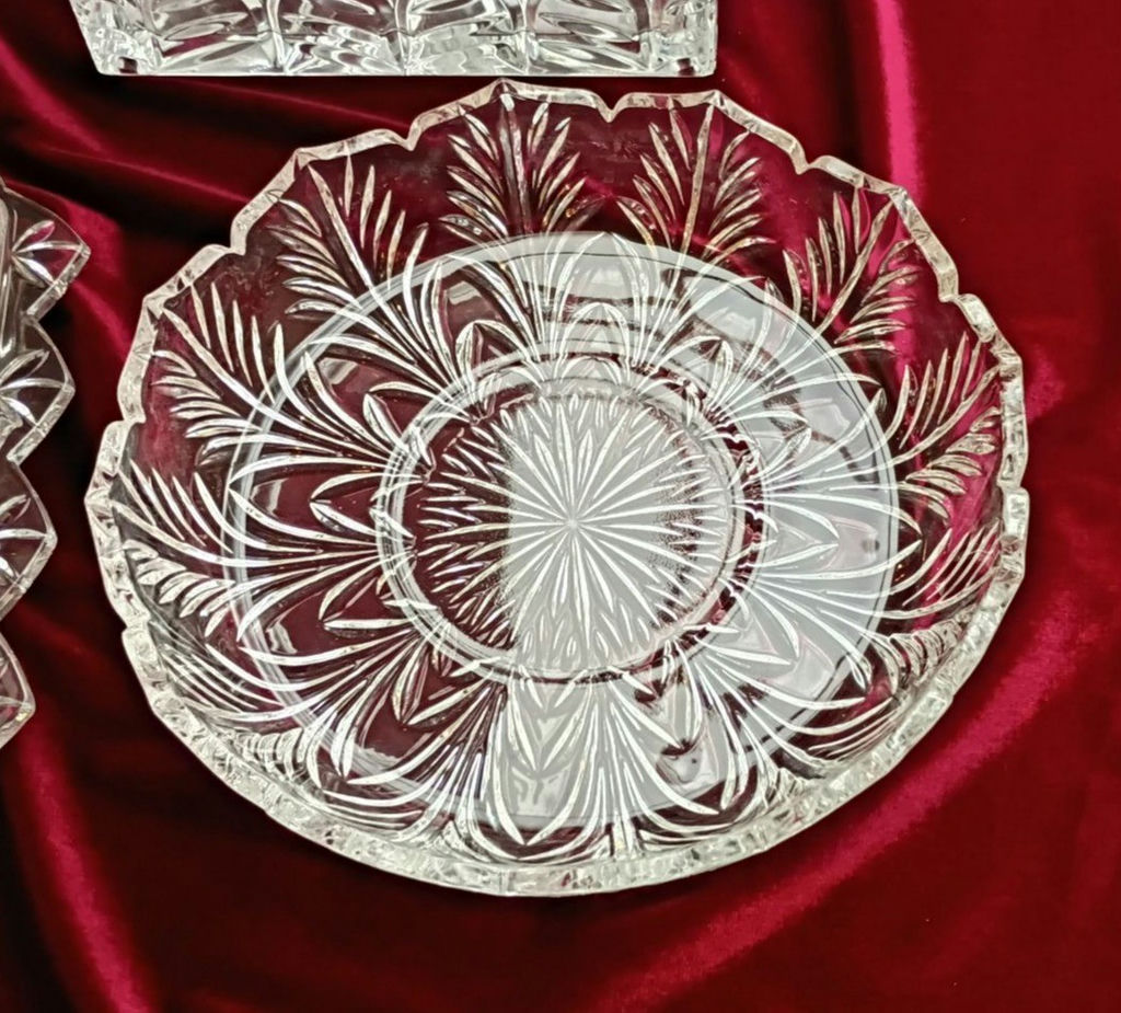 Assorted Cut Glass Serving Dishes and Basket - image 3 of 4