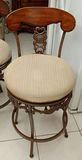 Pair of Upholstered Swivel Bar Stools - thumbnail 3 of 5