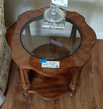 2 Wood Side Table with Glass Insert Top - thumbnail 2 of 7