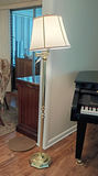 Brass Floor Lamp with White Shade - thumbnail 1 of 5