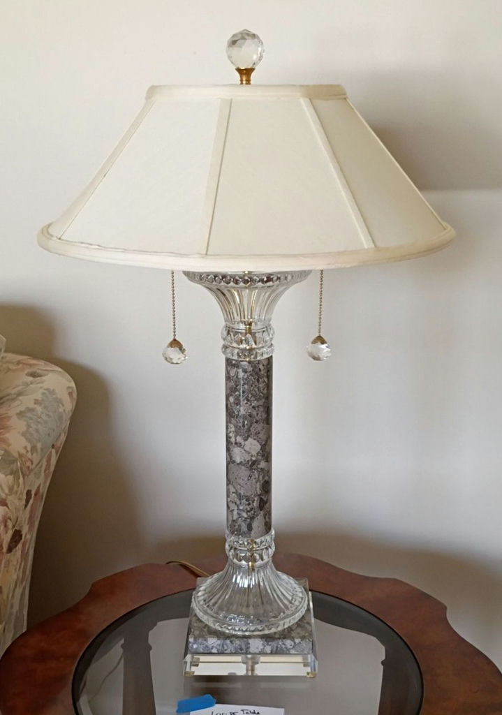 3 Marble and Crystal Table Lamps - image 1 of 10