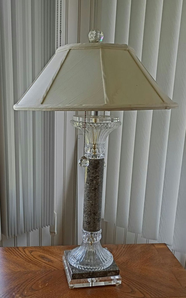 3 Marble and Crystal Table Lamps - image 10 of 10