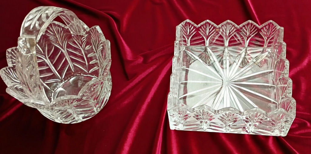 Assorted Cut Glass Serving Dishes and Basket - image 4 of 4