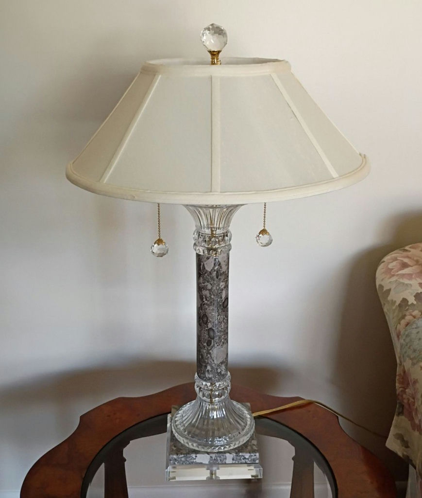3 Marble and Crystal Table Lamps - image 7 of 10