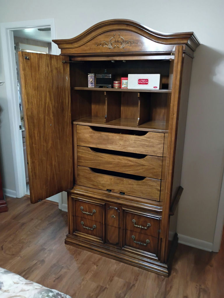 Wood Armoire Cabinet with Shelves and Drawers - image 2 of 5