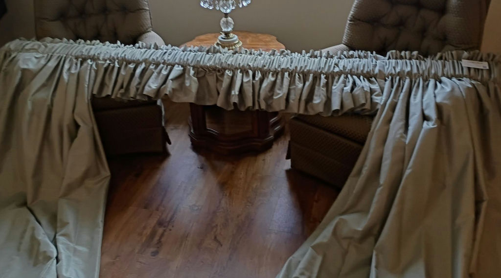 Set of Long Sage Curtains - image 4 of 5