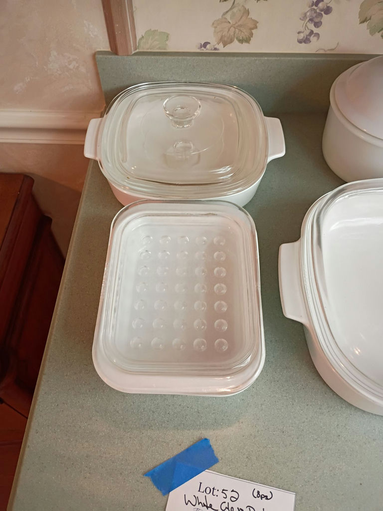 White Corning Ware Casserole Dishes and Covered Container Set - image 2 of 4