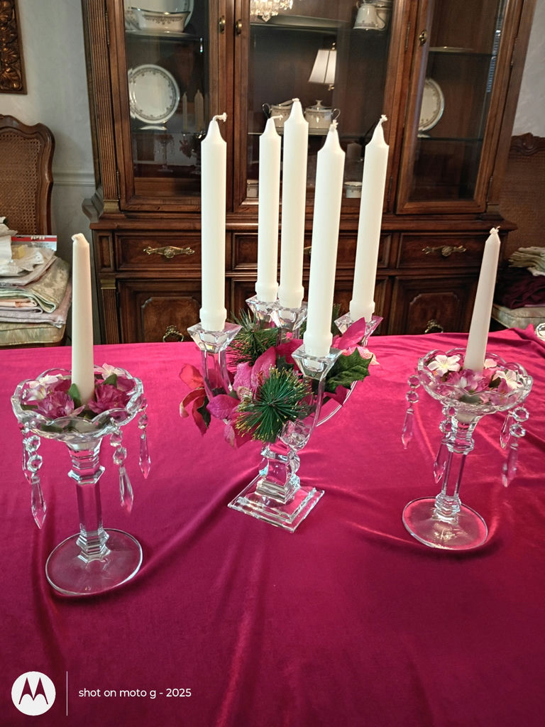 Crystal Candle Holders and Candelabra Set - image 1 of 4