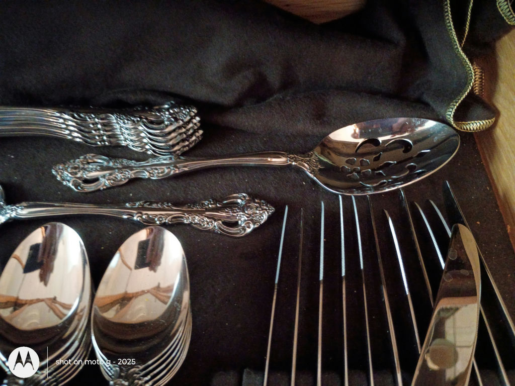 Ornate Silver-Tone Flatware Set - image 7 of 10
